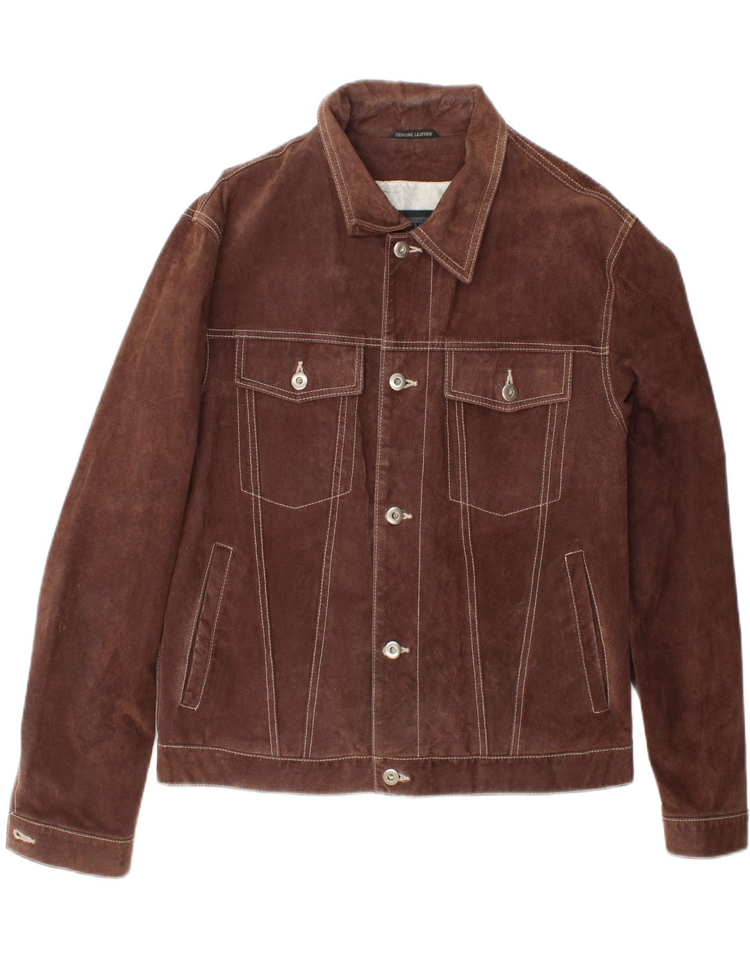 Giacca bomber da uomo in pelle scamosciata Metropolitan IT 48 in pelle marrone medio