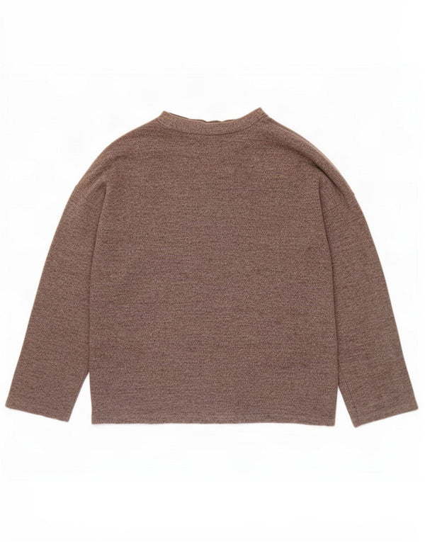 Maglione girocollo oversize da donna Zara UK 10 piccolo poliestere grigio