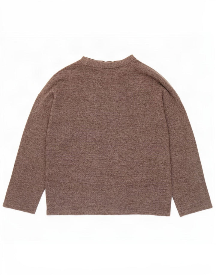 Maglione girocollo oversize da donna Zara UK 10 piccolo poliestere grigio