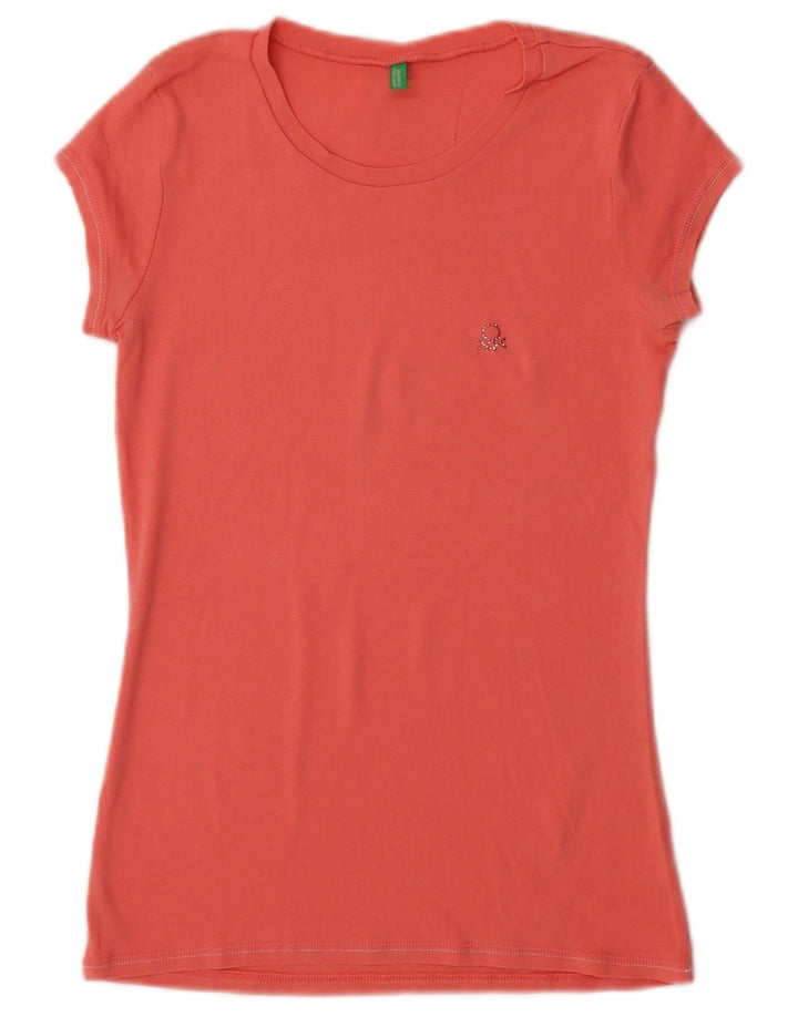 T-shirt da donna Benetton Top UK 12 cotone rosa medio
