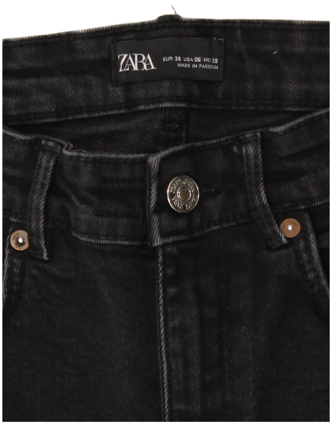 Jeans Bootcut da donna Zara EU 38 Small W28 L25 Cotone nero