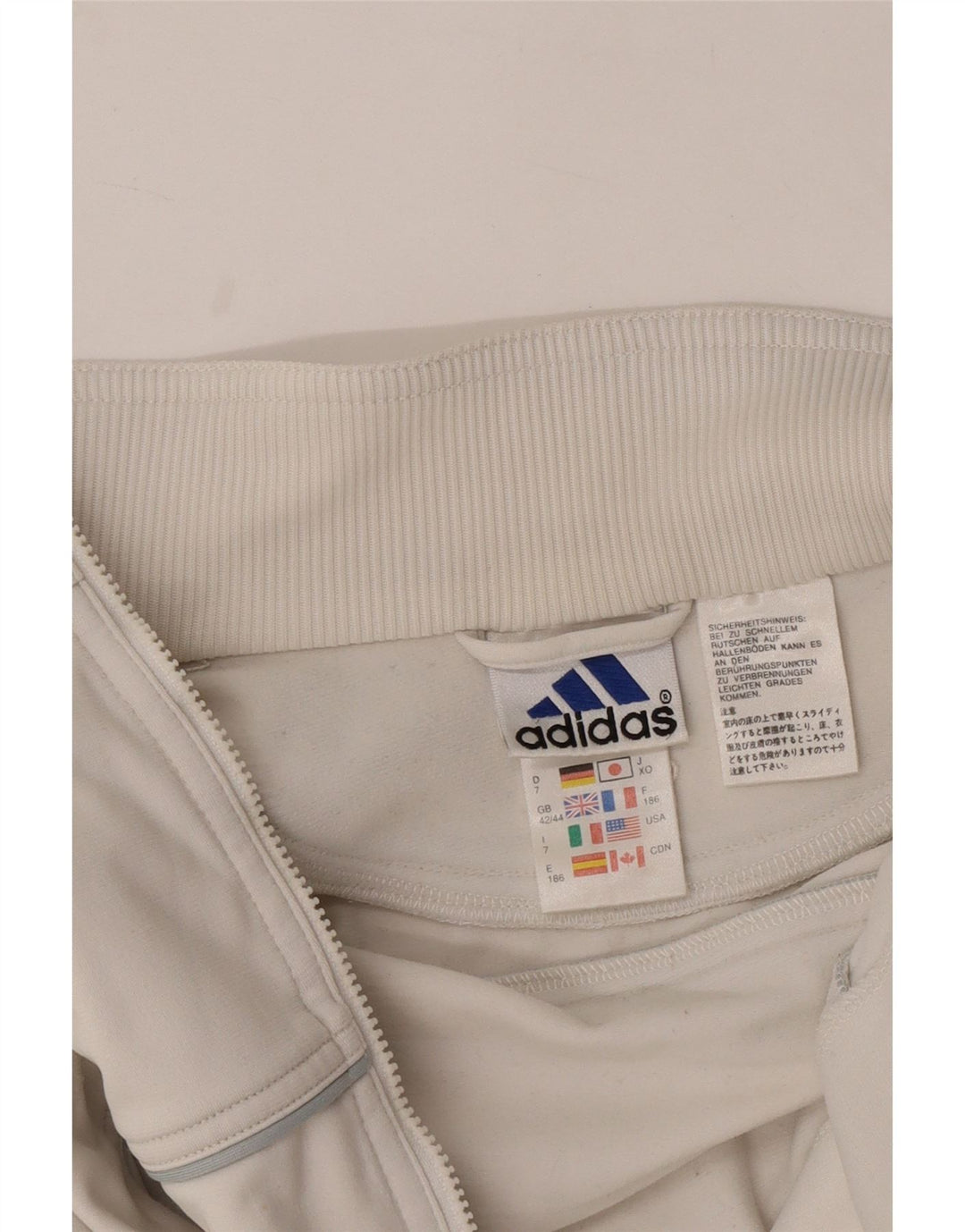 Giacca da tuta da uomo ADIDAS UK 42/44 Large Poliestere bianco