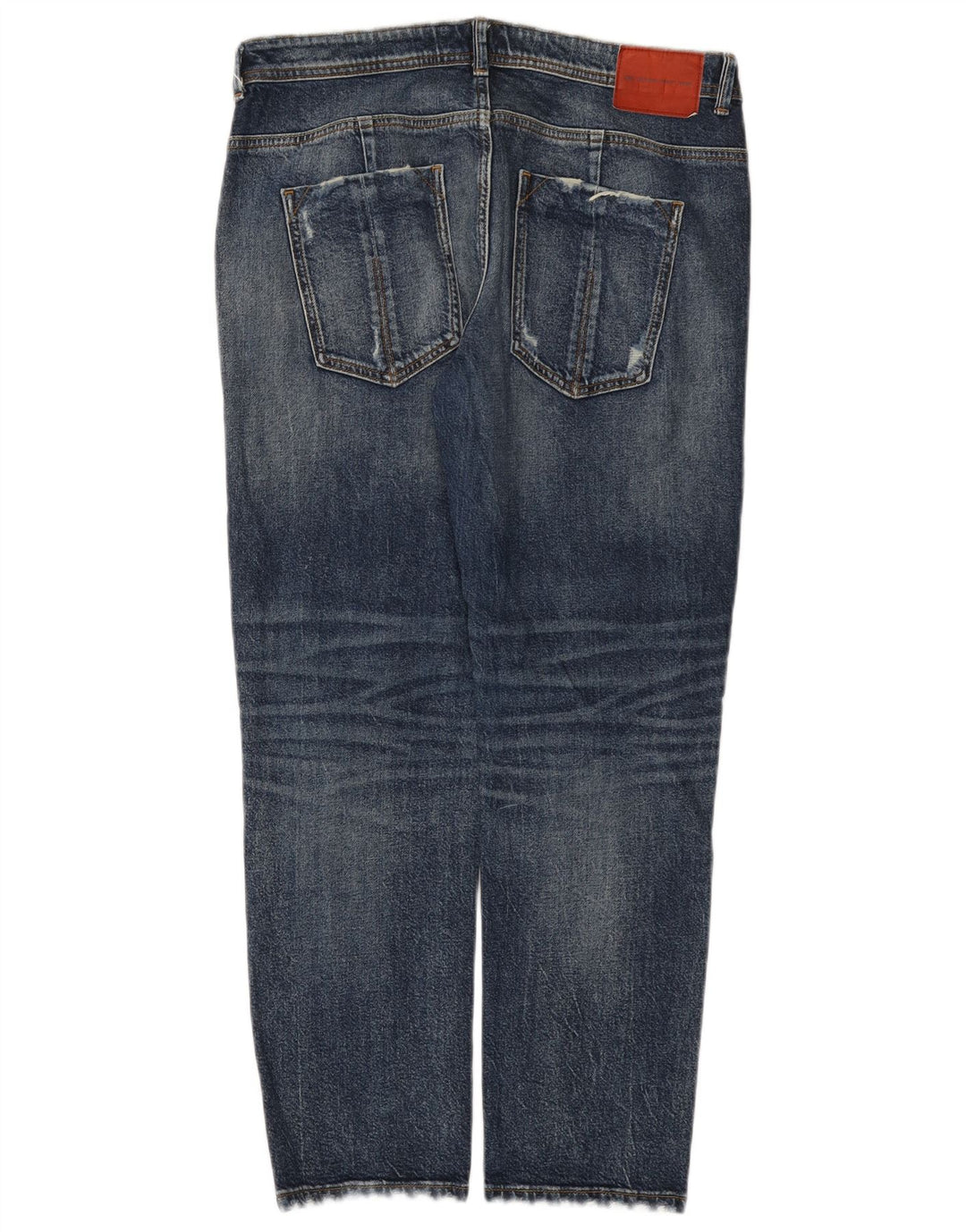 Jeans slim invecchiati da donna Zara EU 40 medio W30 L28 cotone blu