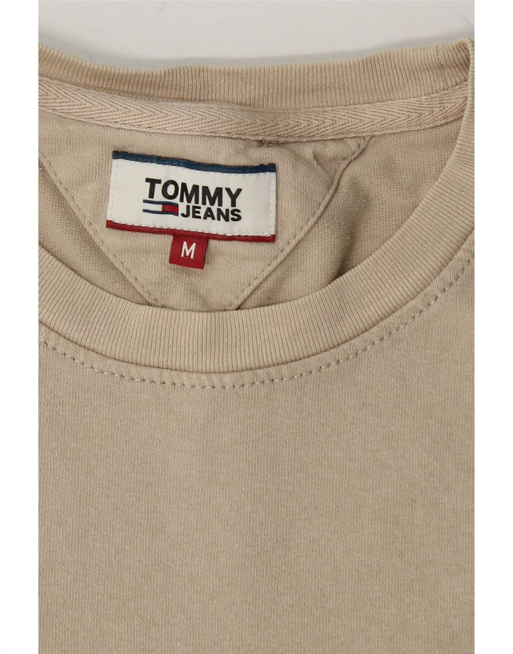 TOMMY HILFIGER Mens T-Shirt Top Medium Beige Cotton