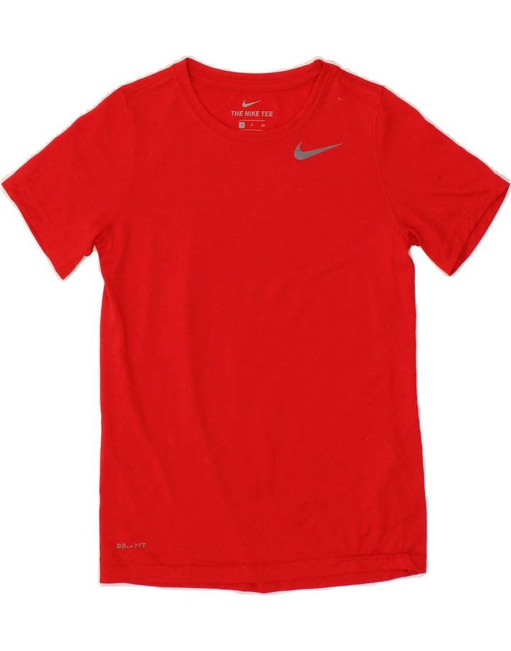 NIKE Womens Athletic Cut T-Shirt Top UK 8 Small Red Vintage Nike and Second-Hand Nike from Messina Hembry 
