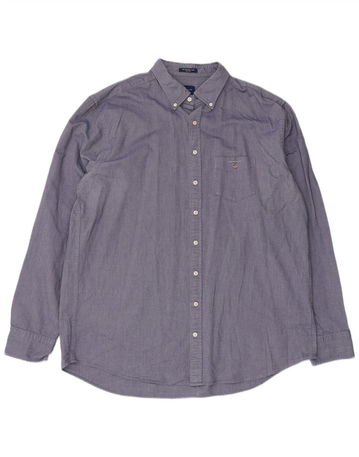 Gant Camicia da uomo vestibilità regolare taglia 45/46 18 2XL cotone blu