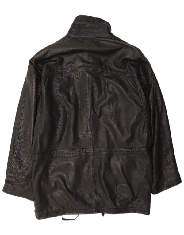 Giacca in pelle da uomo Pierre Cardin UK 42 XL Nera