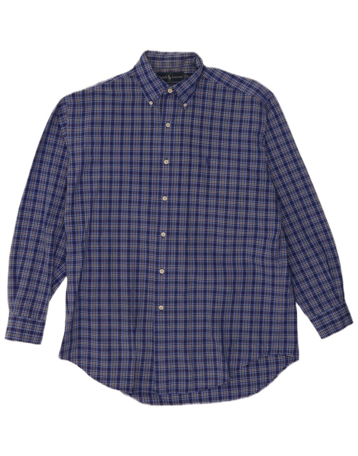 Camicia Ralph Lauren da uomo vestibilità ampia in cotone a quadri blu medio
