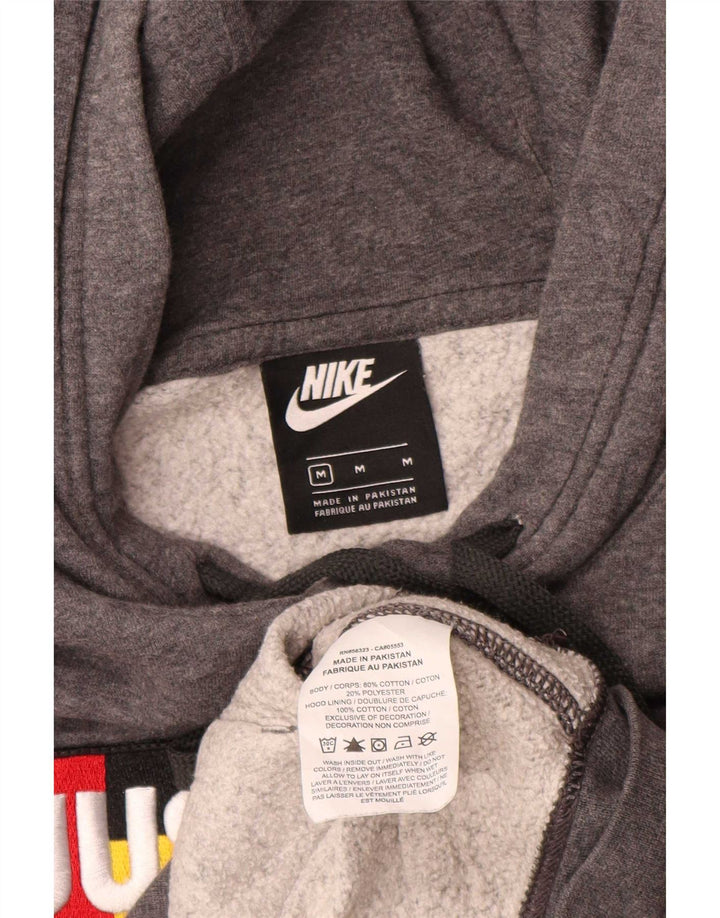 Felpa con cappuccio grafica Nike da uomo in cotone grigio medio