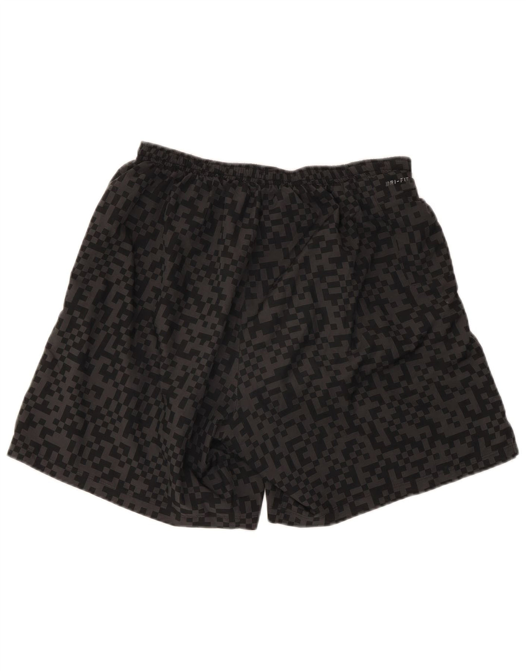 Pantaloncini sportivi Nike da uomo Dri Fit grandi neri geometrici in poliestere