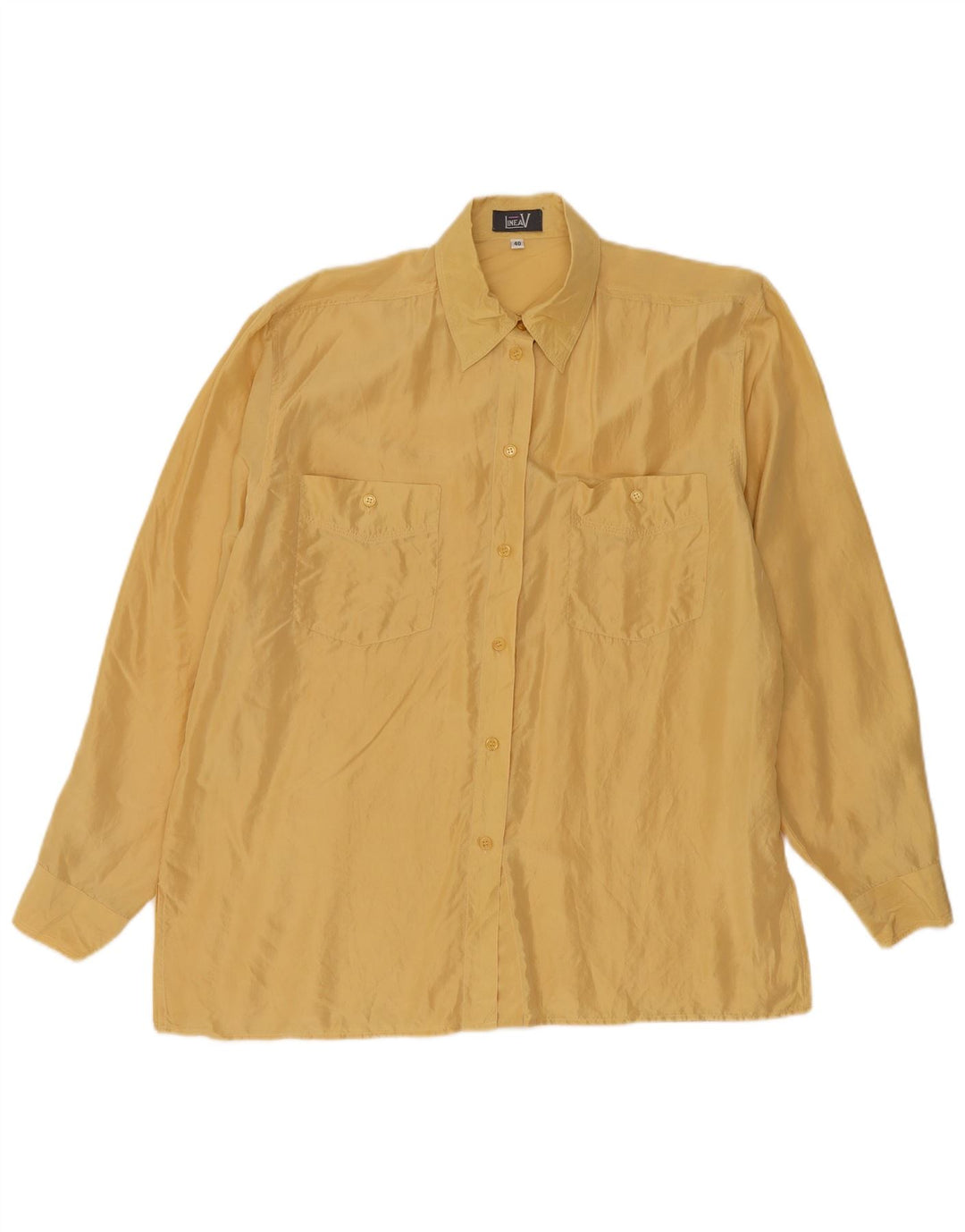 Camicetta camicia oversize da donna LINEAV EU 40 seta media gialla