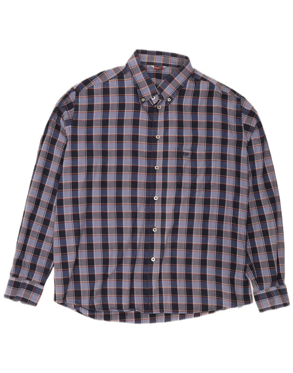 Camicia da uomo in flanella Carrera 2XL in cotone a quadri blu