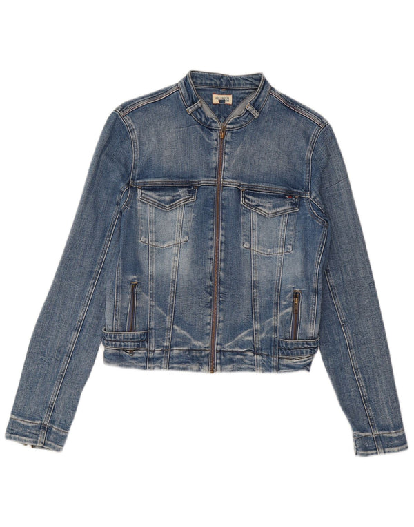 Giacca in denim da donna Tommy Hilfiger UK 14 grande cotone blu