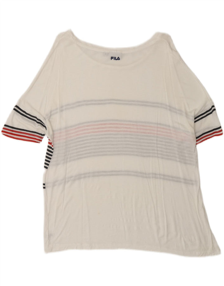 Maglietta oversize da donna Fila UK 14 a righe bianche medie
