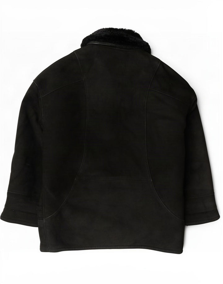 Giacca in shearling da donna vintage IT 50 2XL Nero