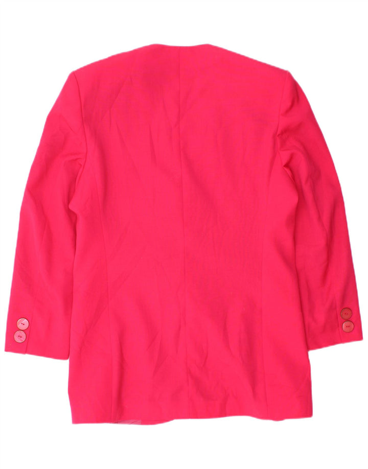 Giacca blazer vintage da donna a 2 bottoni EU 42 in lana vergine rosa medio