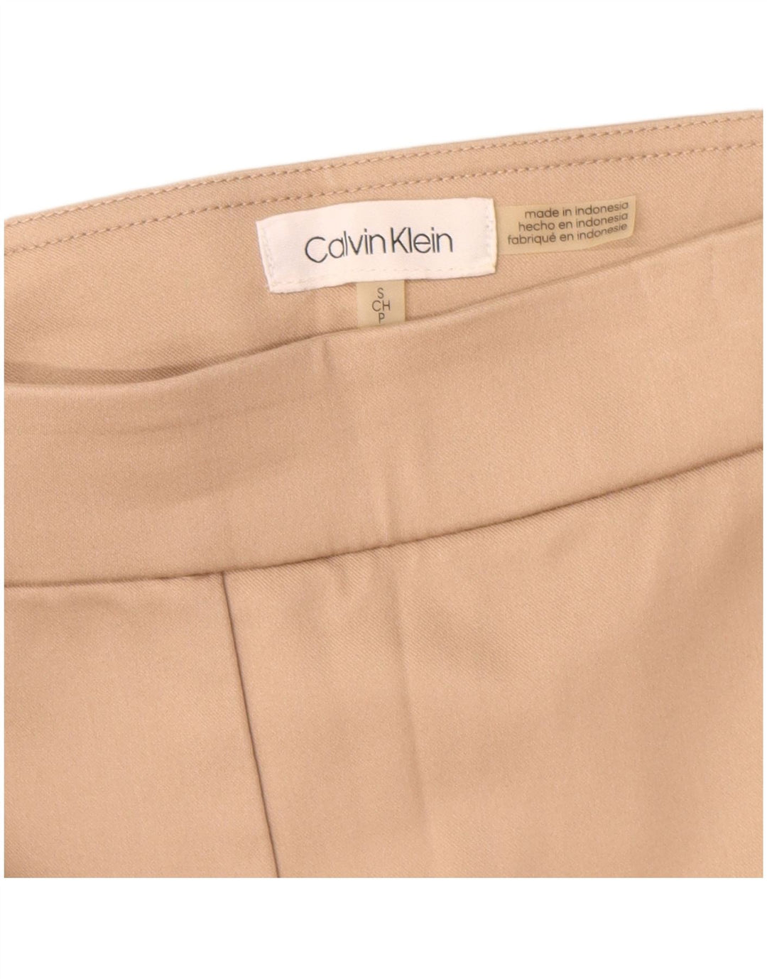 Pantaloni skinny da donna Calvin Klein piccoli W27 L28 poliestere beige