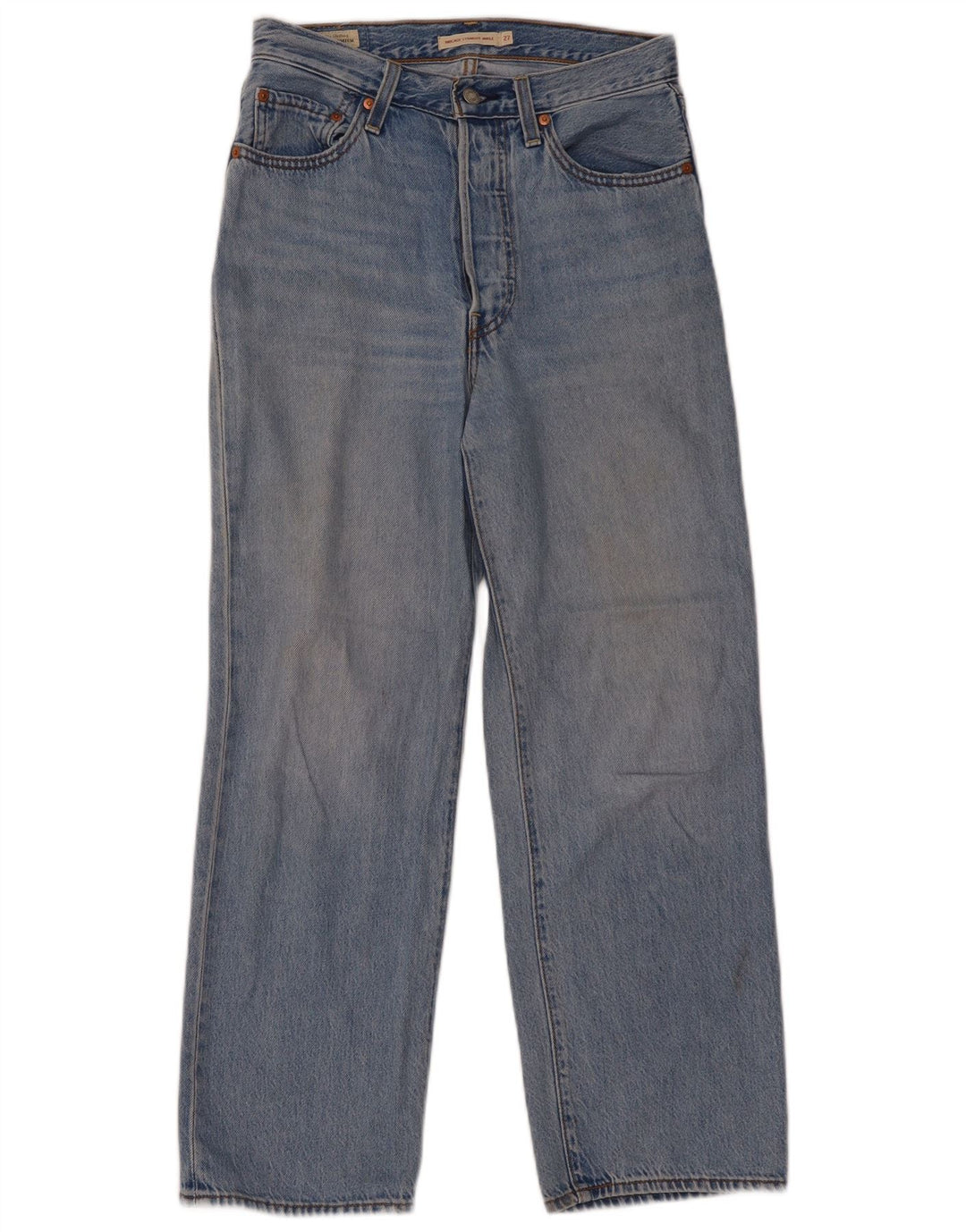 Jeans dritti a gabbia toracica da donna LEVI'S W27 L27 cotone blu