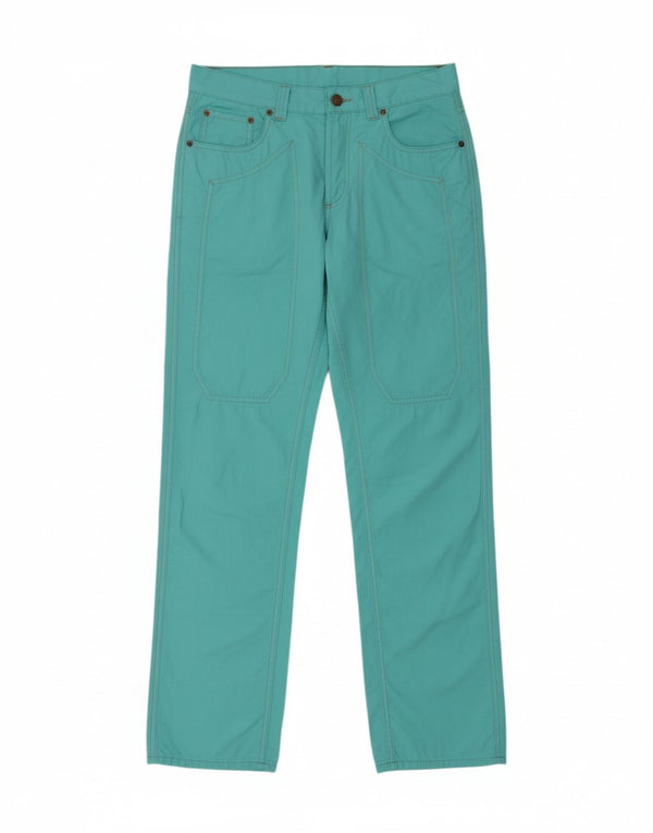 JECKERSON Mens Straight Casual Trousers W33 L34 Blue Cotton