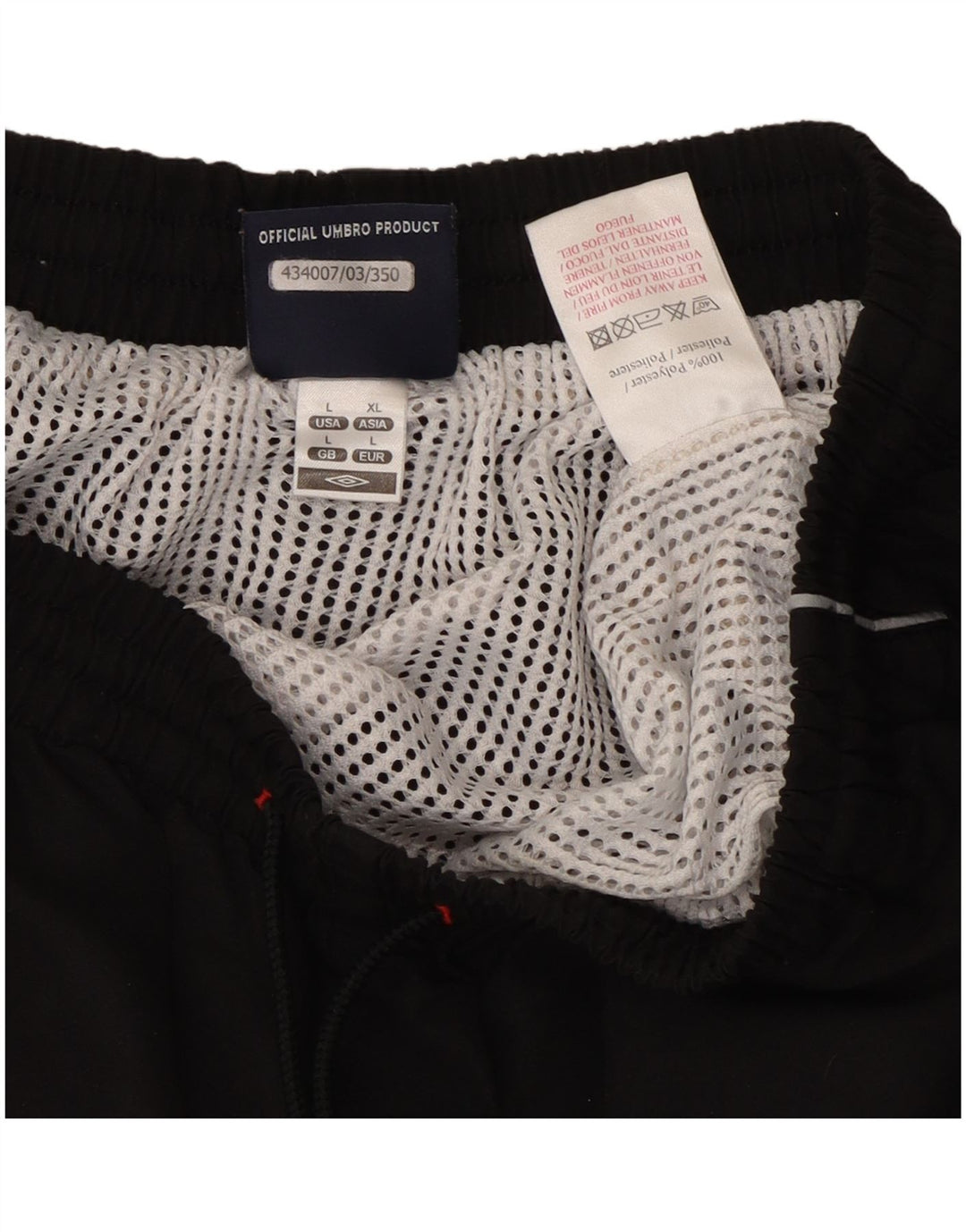 Pantaloncini sportivi grafici da uomo Umbro grandi in poliestere nero
