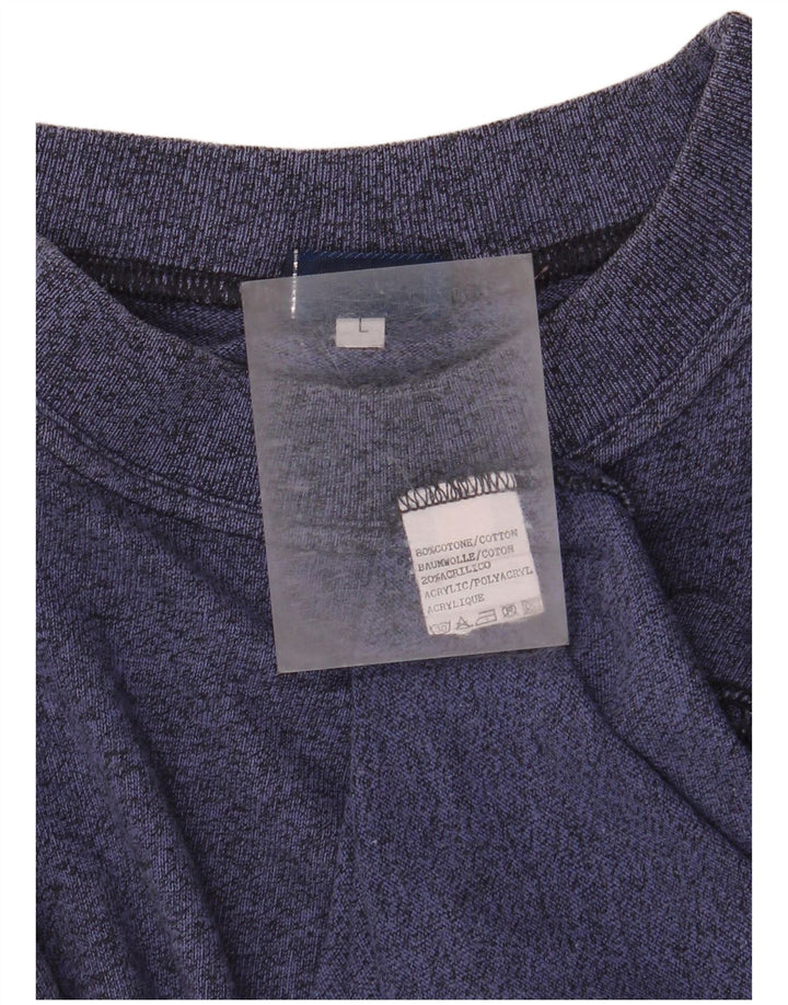 T-shirt grafica da uomo Asics, taglia grande, in cotone screziato blu navy