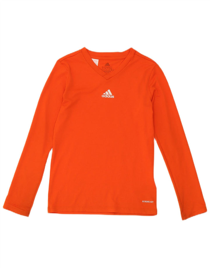 Maglia Adidas Aeroready da ragazzo a manica lunga 11-12 anni in poliestere arancione