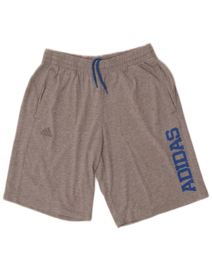Pantaloncini sportivi grafici da uomo Adidas piccoli in cotone chiazzato grigio