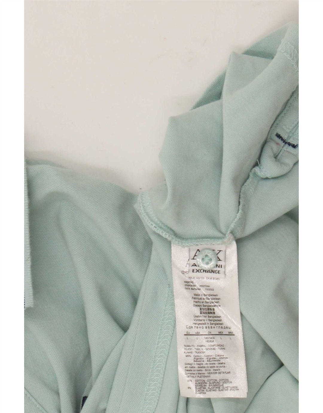 Polo Uomo Armani Exchange Large Blu In Cotone