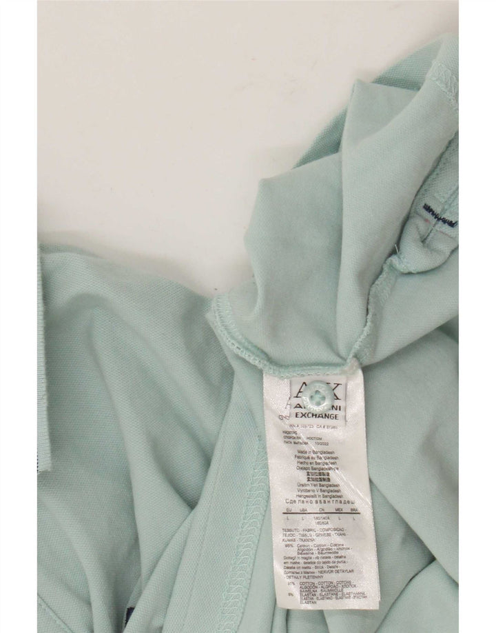 Polo Uomo Armani Exchange Large Blu In Cotone