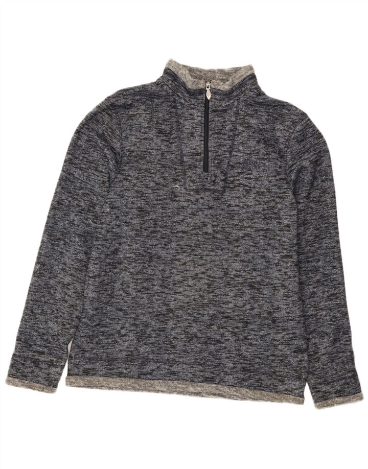 Felpa da uomo con collo con zip Weird Fish, poliestere chiazzato blu medio