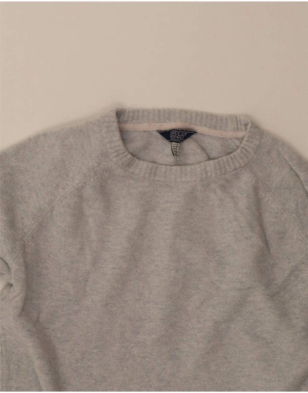 JOULES Womens Boat Neck Jumper Sweater UK 12 Medium Grey Acrylic Vintage Joules and Second-Hand Joules from Messina Hembry 
