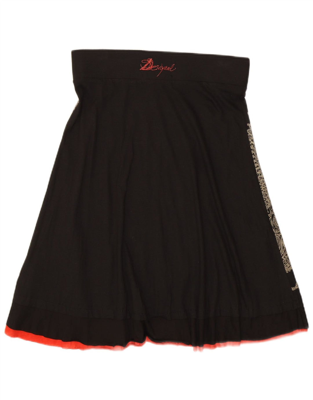 DESIGUAL Gonna da donna a trapezio con grafica piccola W30 cotone floreale nero