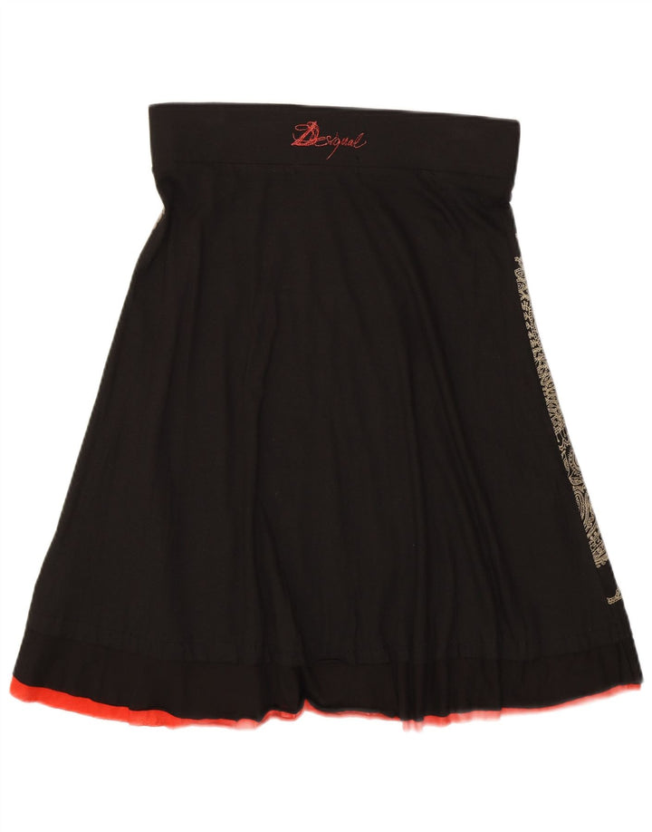 DESIGUAL Gonna da donna a trapezio con grafica piccola W30 cotone floreale nero