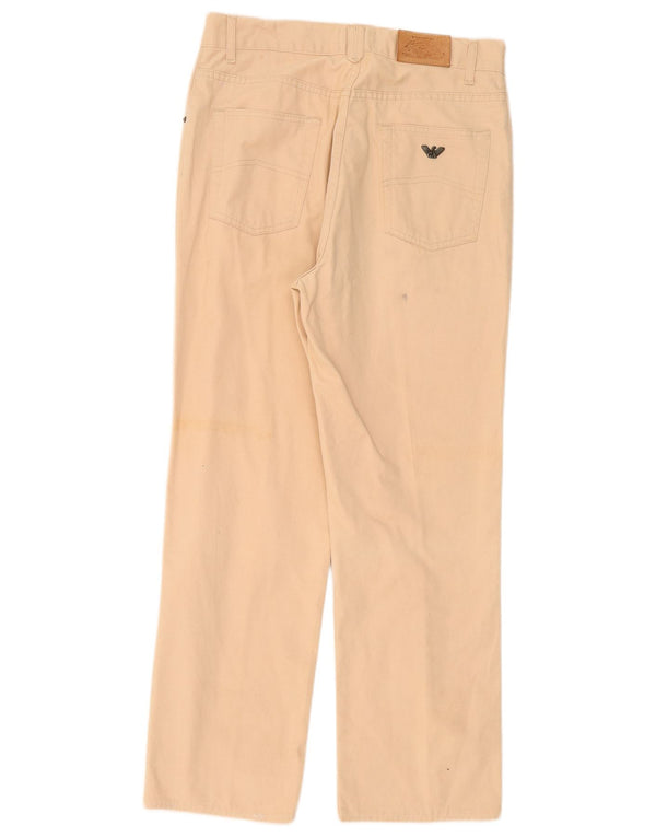 Pantaloni casual dritti da uomo Armani W32 L28 in cotone beige