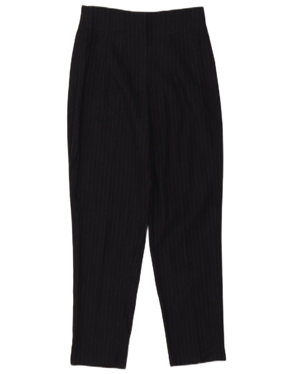 Pantaloni da abito affusolati a vita alta da donna Zara piccoli W26 L26 gessati neri
