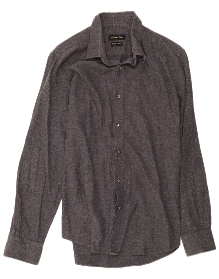 Camicia da uomo Massimo Dutti grande spina di pesce grigia