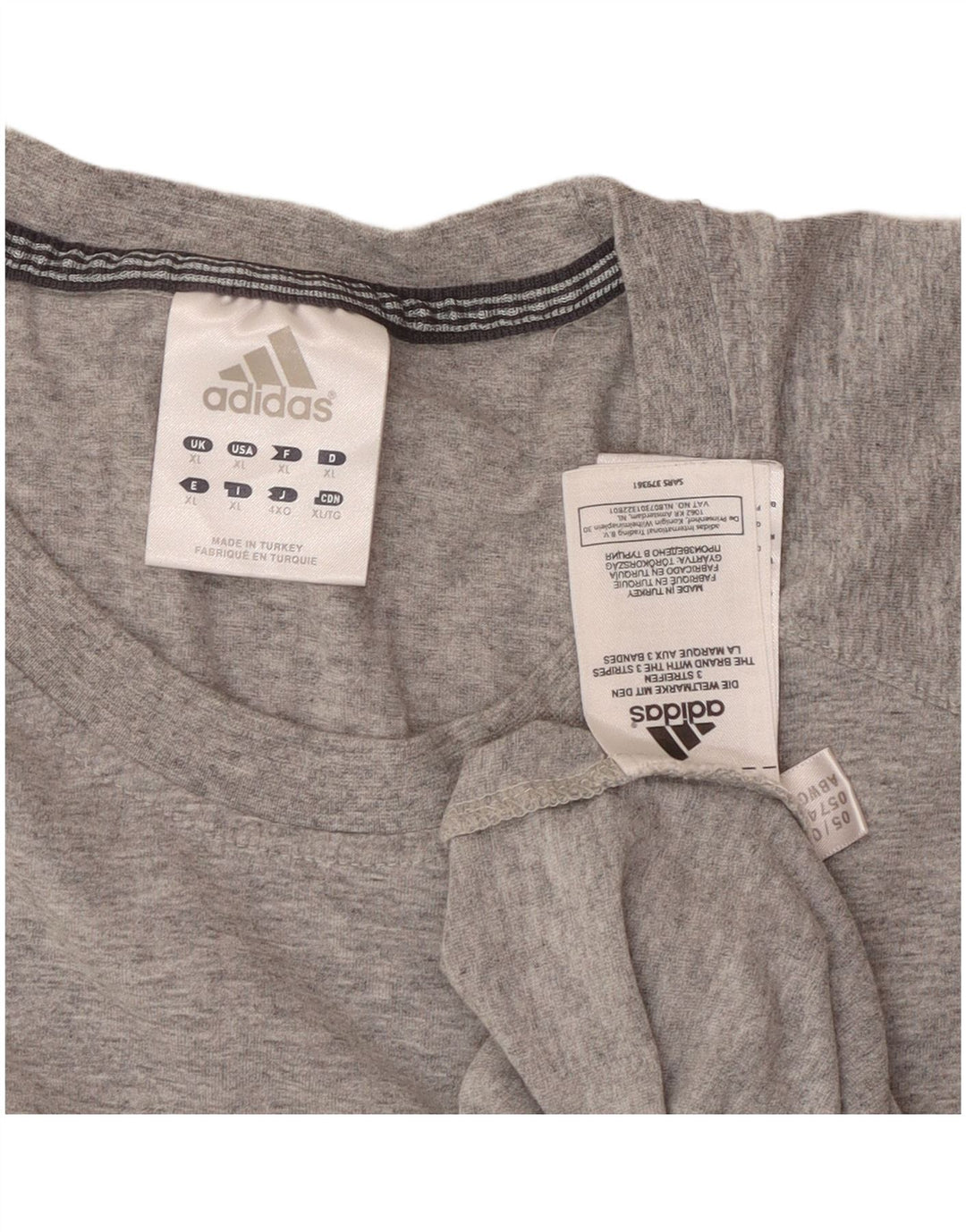 T-shirt grafica da uomo ADIDAS Top XL in cotone chiazzato grigio