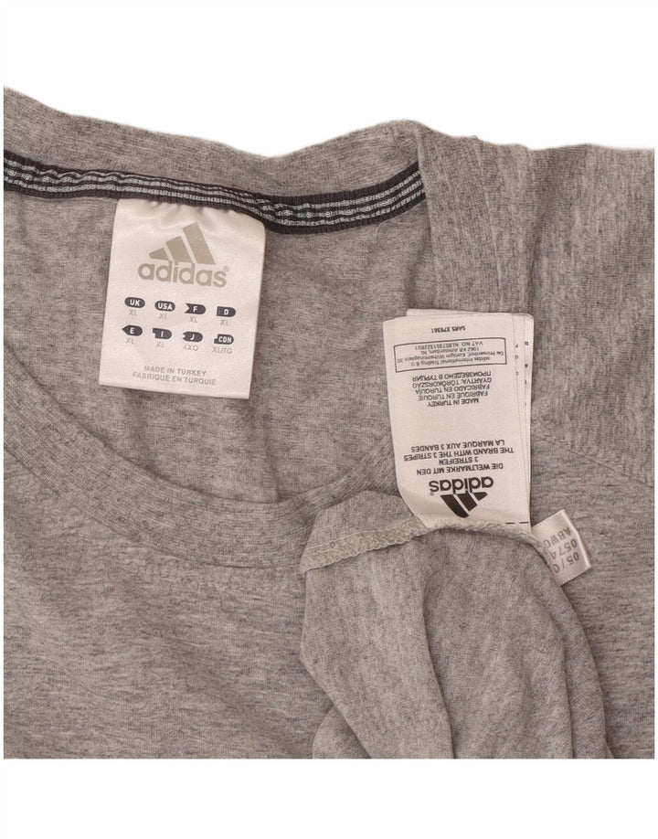 T-shirt grafica da uomo ADIDAS Top XL in cotone chiazzato grigio