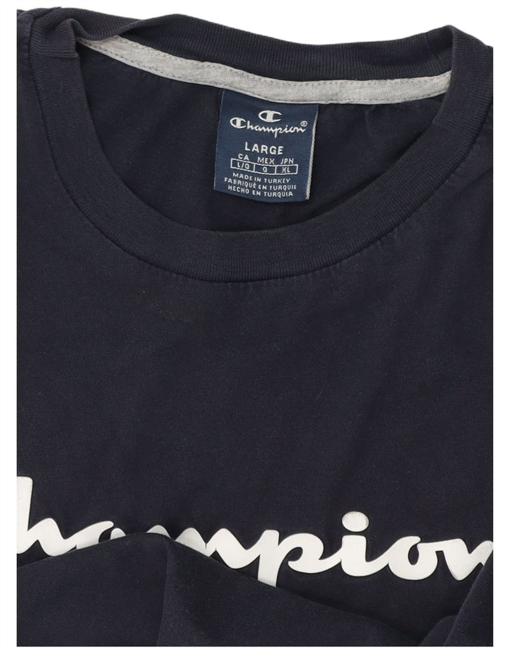 T-shirt grafica da uomo Champion Top grande blu navy