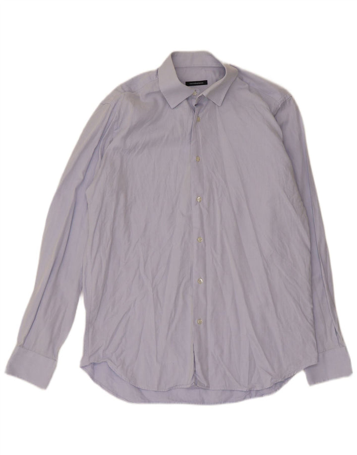 Camicia da uomo Roccobarocco taglia 40 15 3/4 cotone blu medio