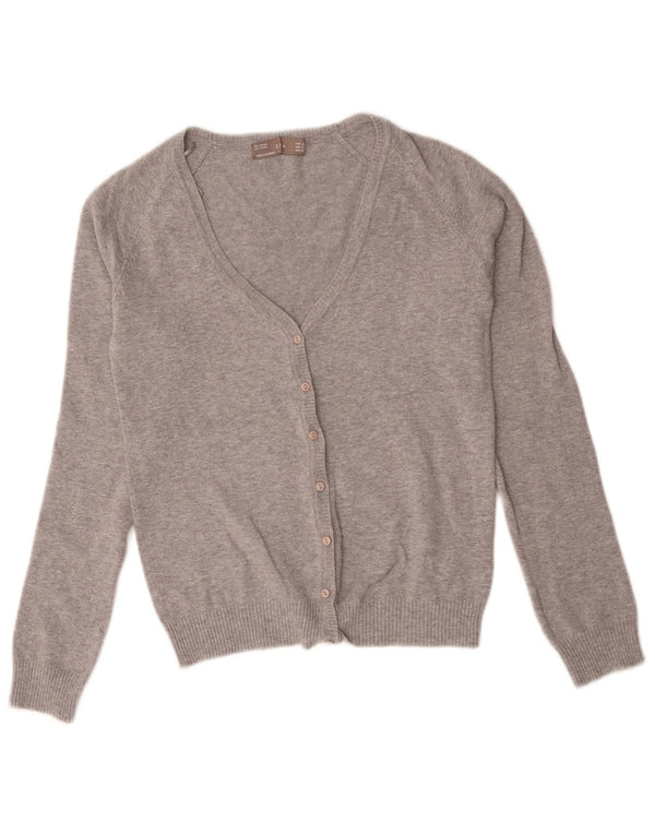 Maglione cardigan da donna Zara UK 10 piccolo cotone grigio
