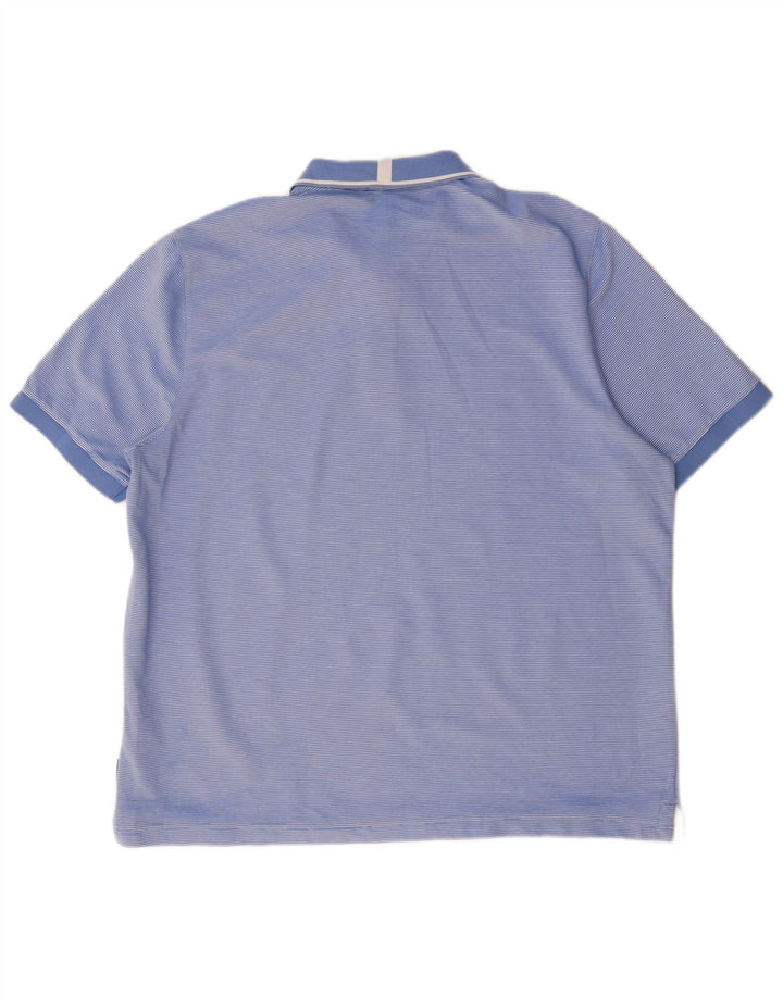 Polo da uomo Ted Baker taglia 6 2XL poliestere a righe blu