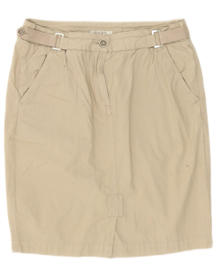 Geox Mini Gonna Dritta Donna IT 42 Media W30 Cotone Beige