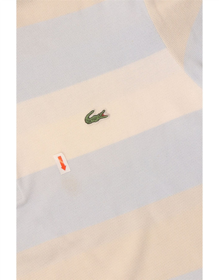 Polo da uomo LACOSTE taglia 4 in cotone a righe blu medio