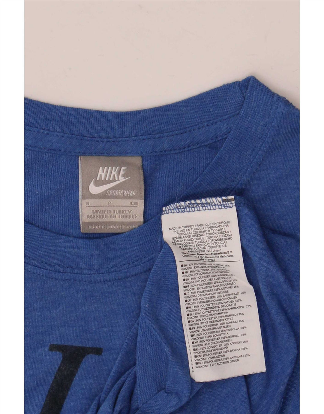 T-shirt grafica da uomo Nike Top piccola in poliestere blu