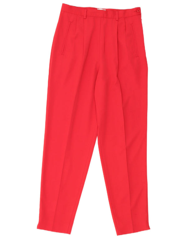 Pantaloni da abito con pegging da donna Benetton IT 44 Medium W26 L28 Poliestere rosso