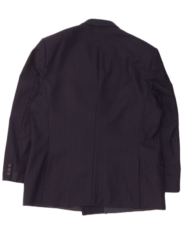 Giacca blazer doppiopetto da uomo JAEGER EU 58 4XL blu navy a righe
