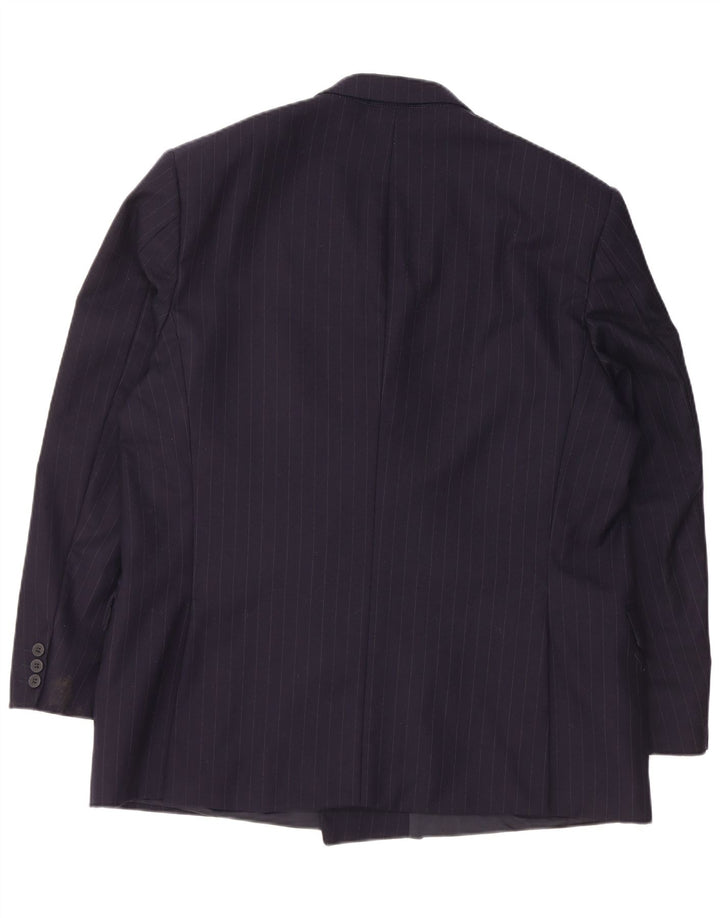 Giacca blazer doppiopetto da uomo JAEGER EU 58 4XL blu navy a righe