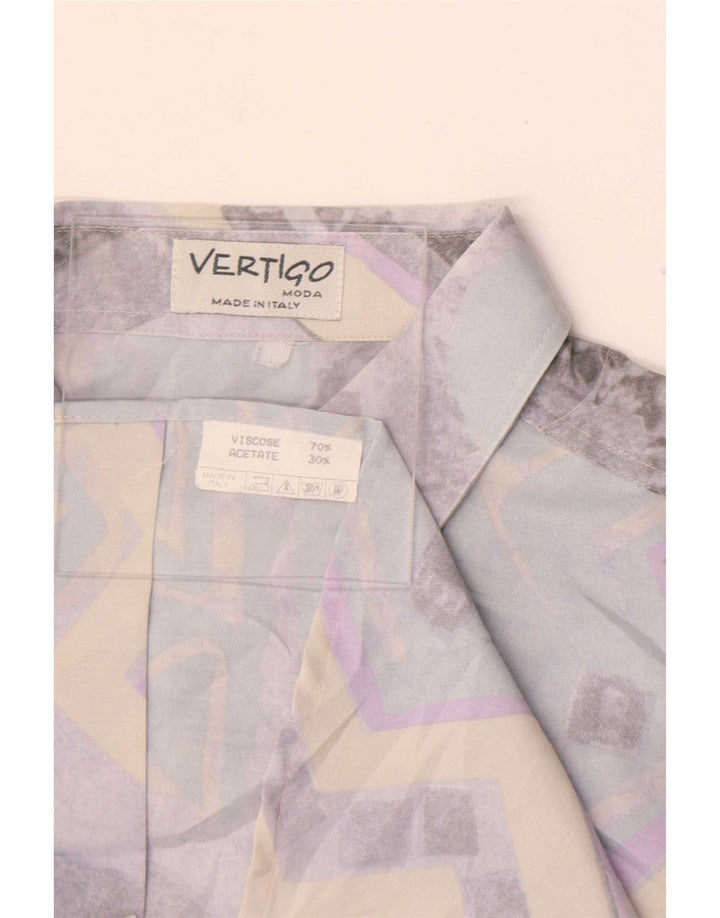 Camicia da uomo Vertigo Large in viscosa geometrica blu