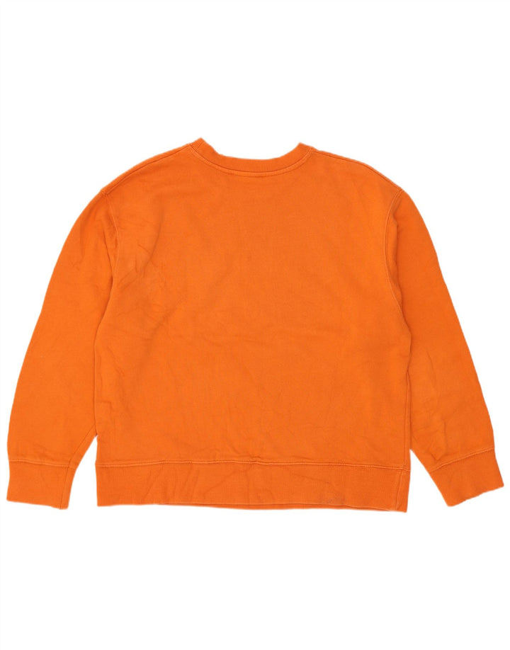 Felpa oversize con grafica Zara da donna, maglione UK 10, piccola, cotone arancione